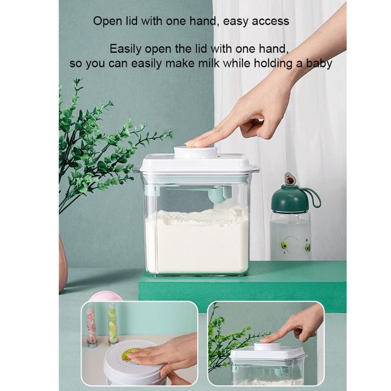 Cảm Ứng 1 Sữa Bột Kín Hơi Bảo Quản Thực Phẩm Ngũ Cốc Đựng Nhựa Đựng Đồ Nhà Bếp Tổ Chức