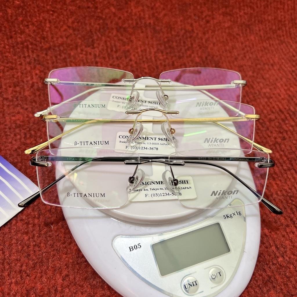 KHUNG kính TITANIUM gọng khoan cao cấp Silver bạc sáng trẻ trung cao cấp hàng Nhật xịn