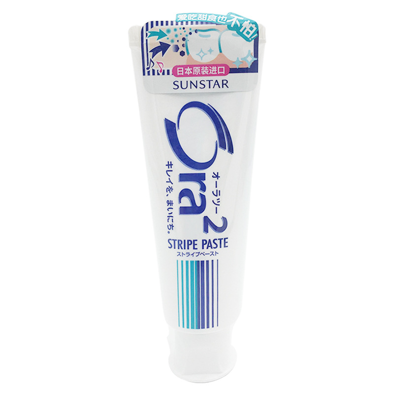 Kem đánh răng Ora2 Stripe Paste Nhật Bản 140g, Thơm miệng, ngừa sâu răng