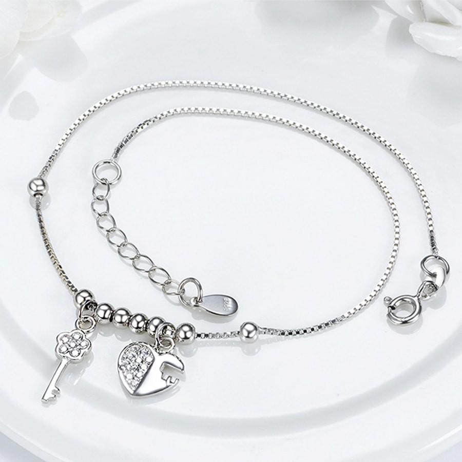 Lắc Chân Bạc Nữ Hình Trái Tim LC1546 - Bảo Ngọc Jewelry