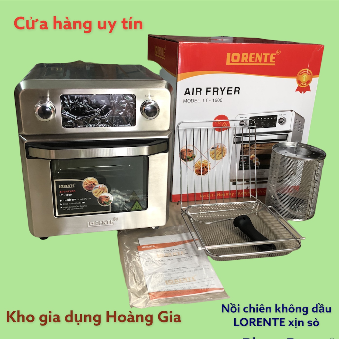 Nồi chiên không dầu Lorente LT-1600 - Dung tích 16L