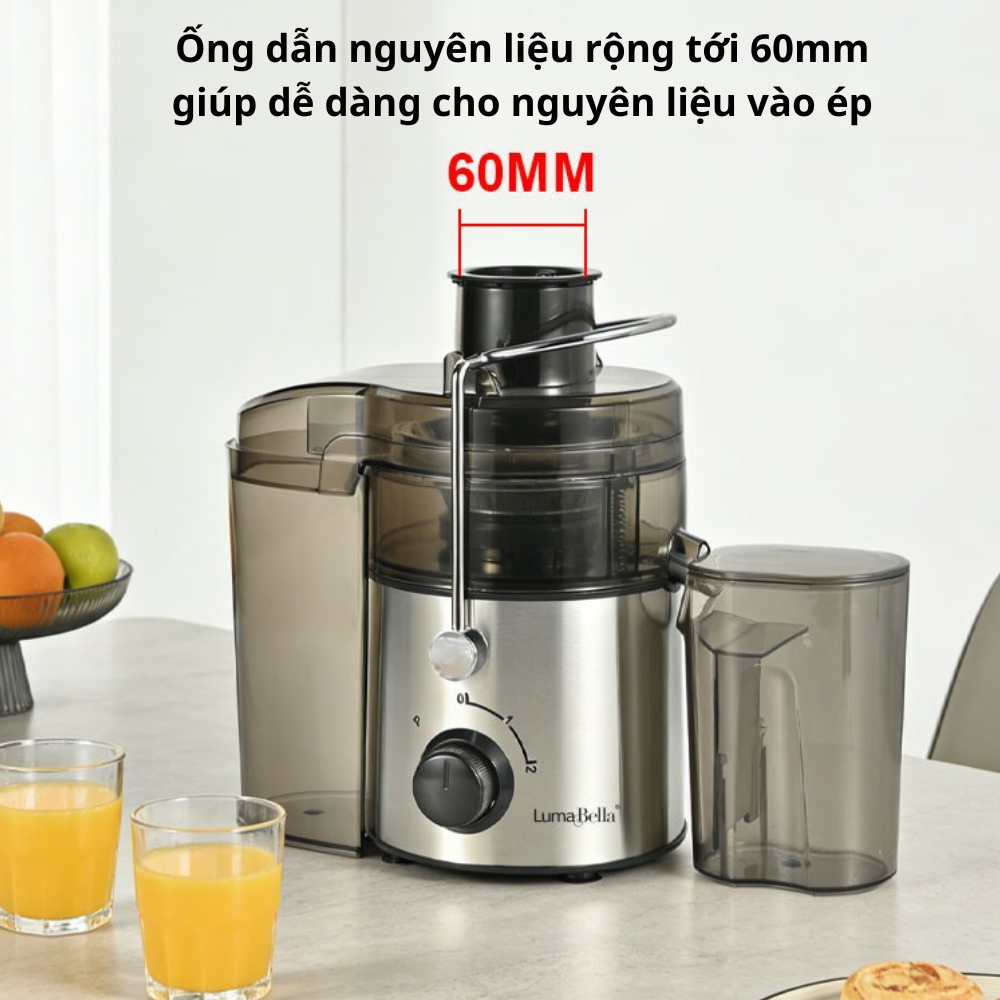 Máy ép trái cây nhanh LUMABELLA LB-53004 đa năng công suất cao 800W - dễ dàng vệ sinh tháo lắp, ép trái cây tốc độ cao - HÀNG CHÍNH HÃNG