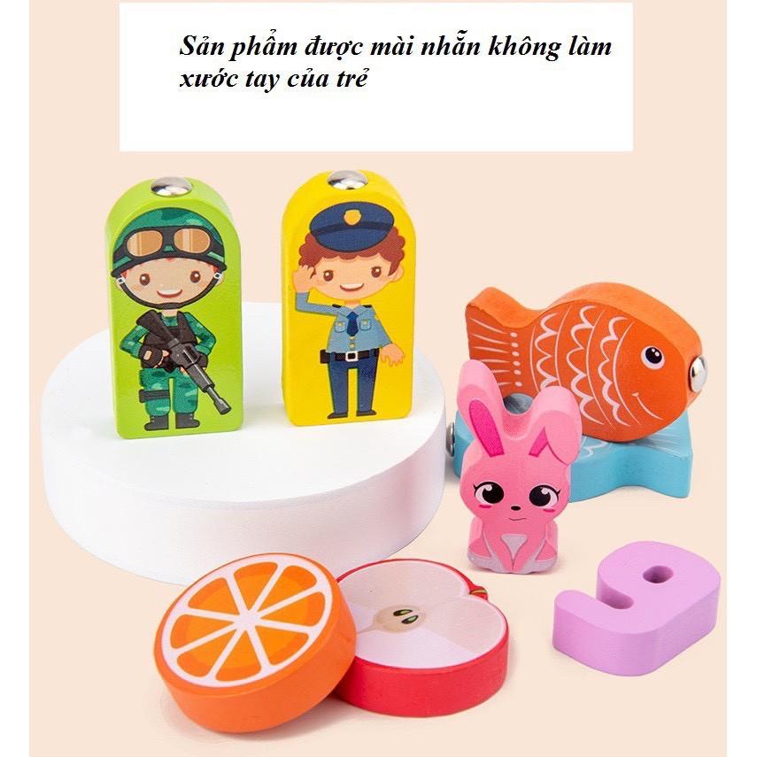 Bộ đồ chơi câu cá, ghép số bằng gỗ cho bé 63 chi tiết phát triển trí tuệ cho bé