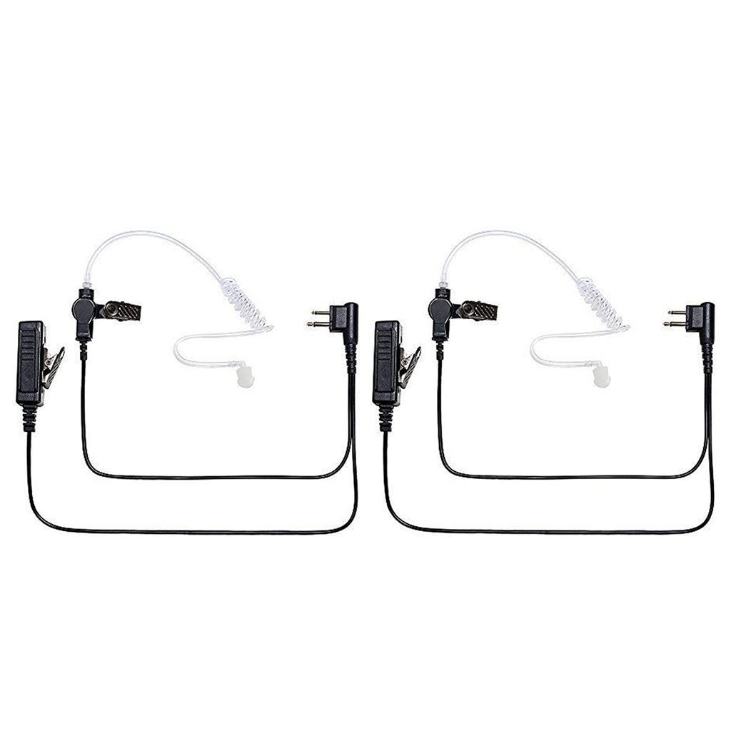 2x 2Pin Acoustic Tube Earpiece Mic Walkie Talkie Earpiece