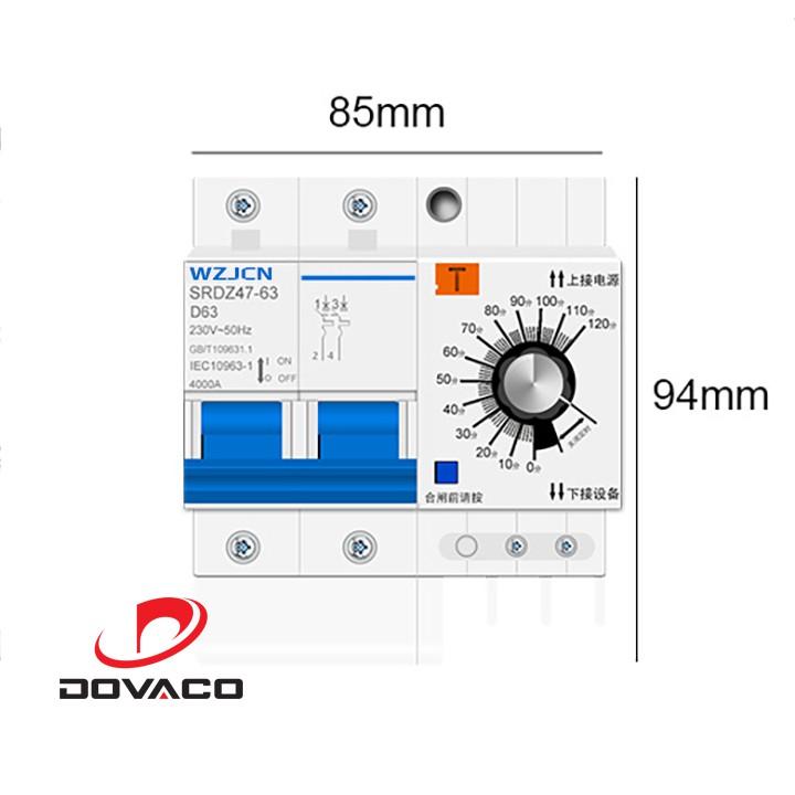 Aptomat hẹn giờ tắt đếm ngược công suất lớn 63A