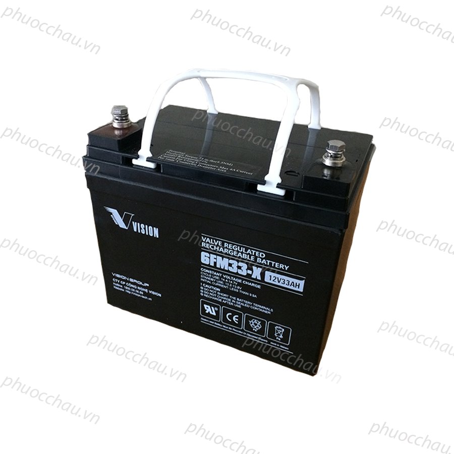 Ắc quy bộ lưu điện, ắc quy Vision 6FM33-X (12V-33AH), ắc quy viễn thông