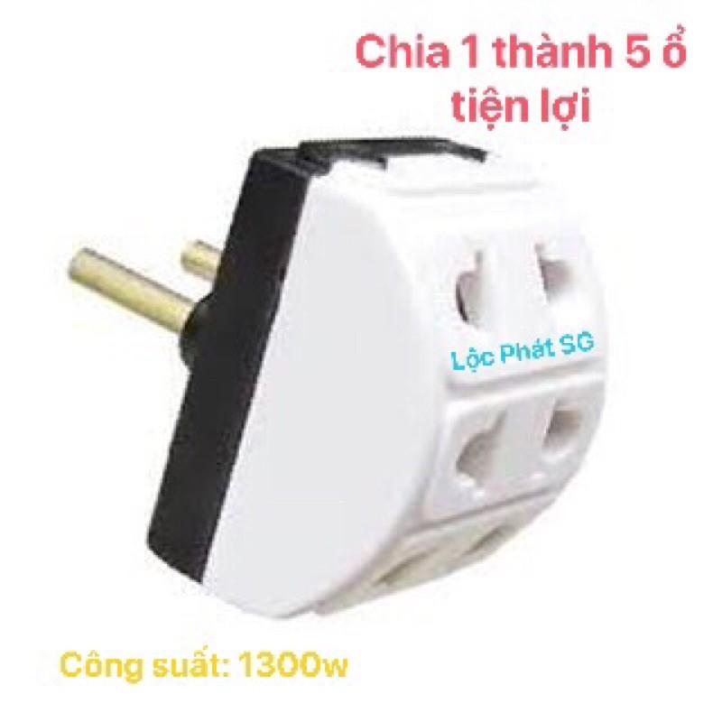 Phích cắm chia 1 thành 5 tiện lợi - chân tròn thông dụng