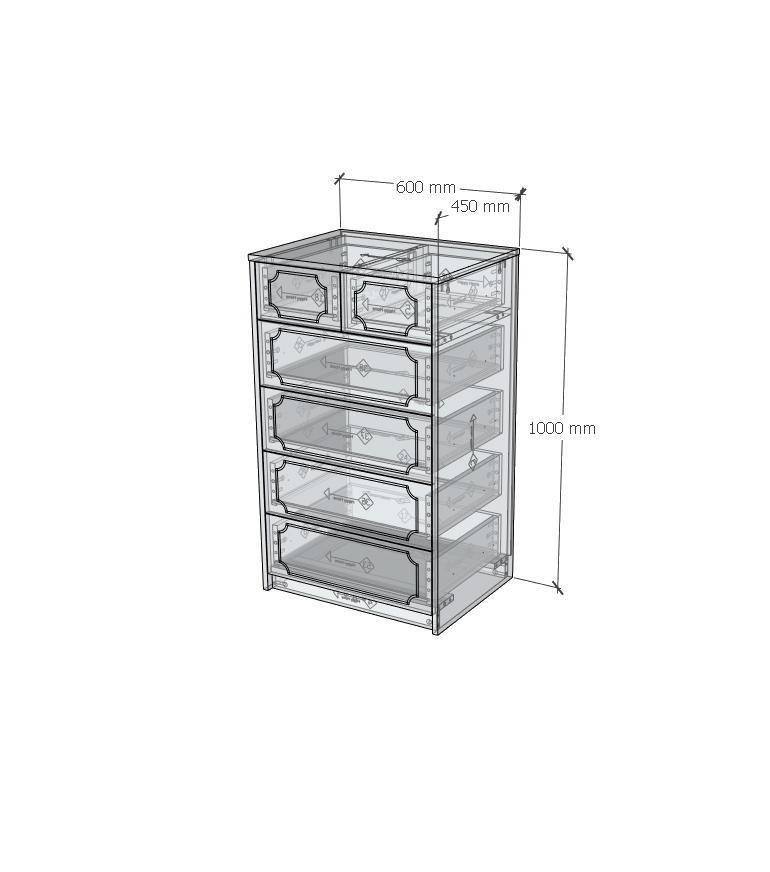 [Happy Home Furniture] NERIS, Tủ lưu trữ 6 ngăn kéo , 60cm x 45cm x 100cm ( DxRxC), THK_136