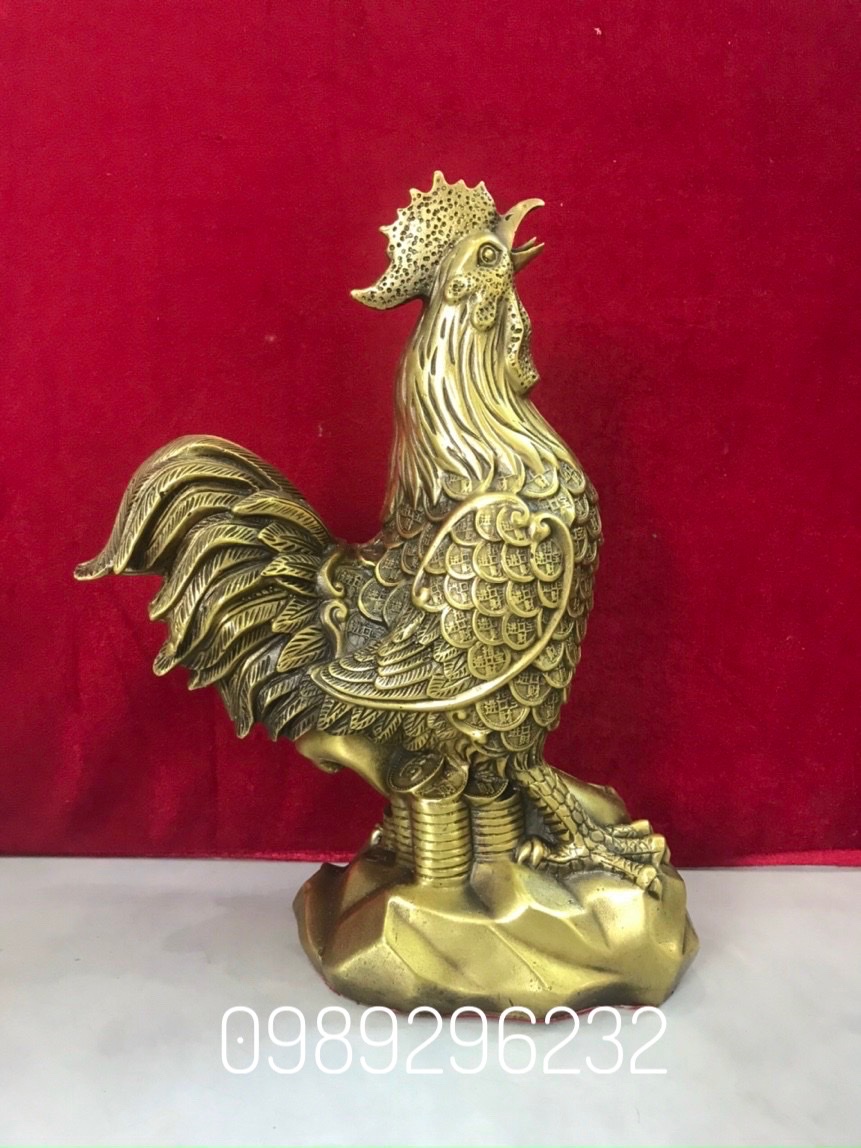 Tượng Gà lông tiền phong thuỷ