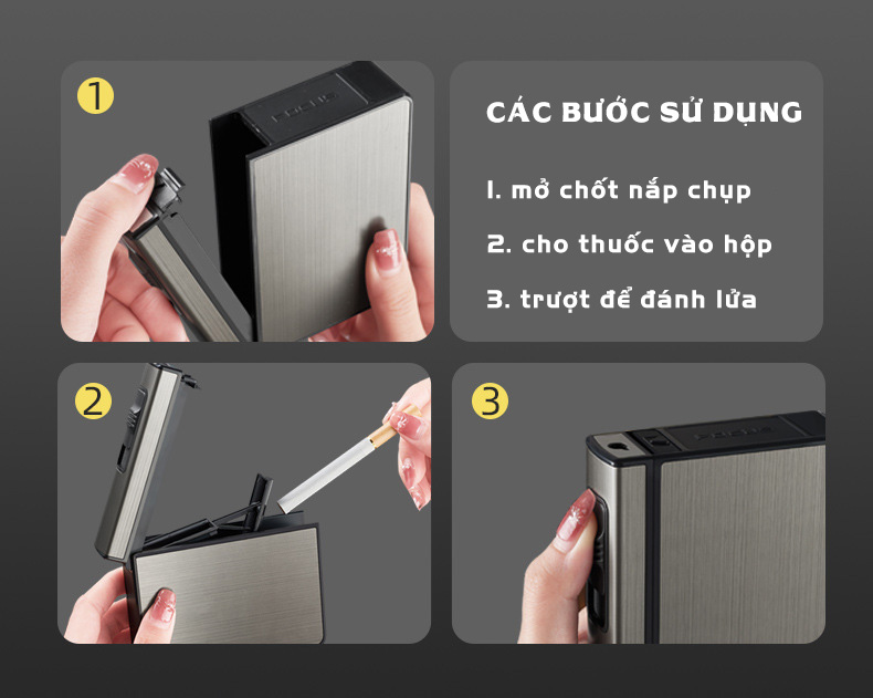 Hộp đựng thuốc kiêm bật lửa khò Focus lấy thuốc nhẹ nhàng độc lạ sang trọng