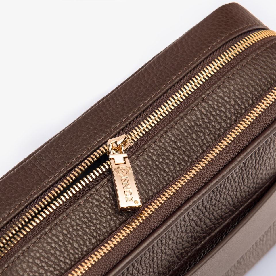 Ví Da Cầm Tay Clutch Nam Chính Hãng GENCE RB09 Da Bò Khóa Vân Tay Cao Cấp Màu Nâu