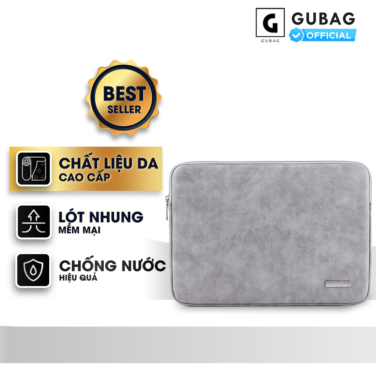 Túi chống sốc macbook cao cấp Gubag lót dày, công nghệ giảm chấn bảo vệ laptop, chống va đập máy tính an toàn hiệu quả