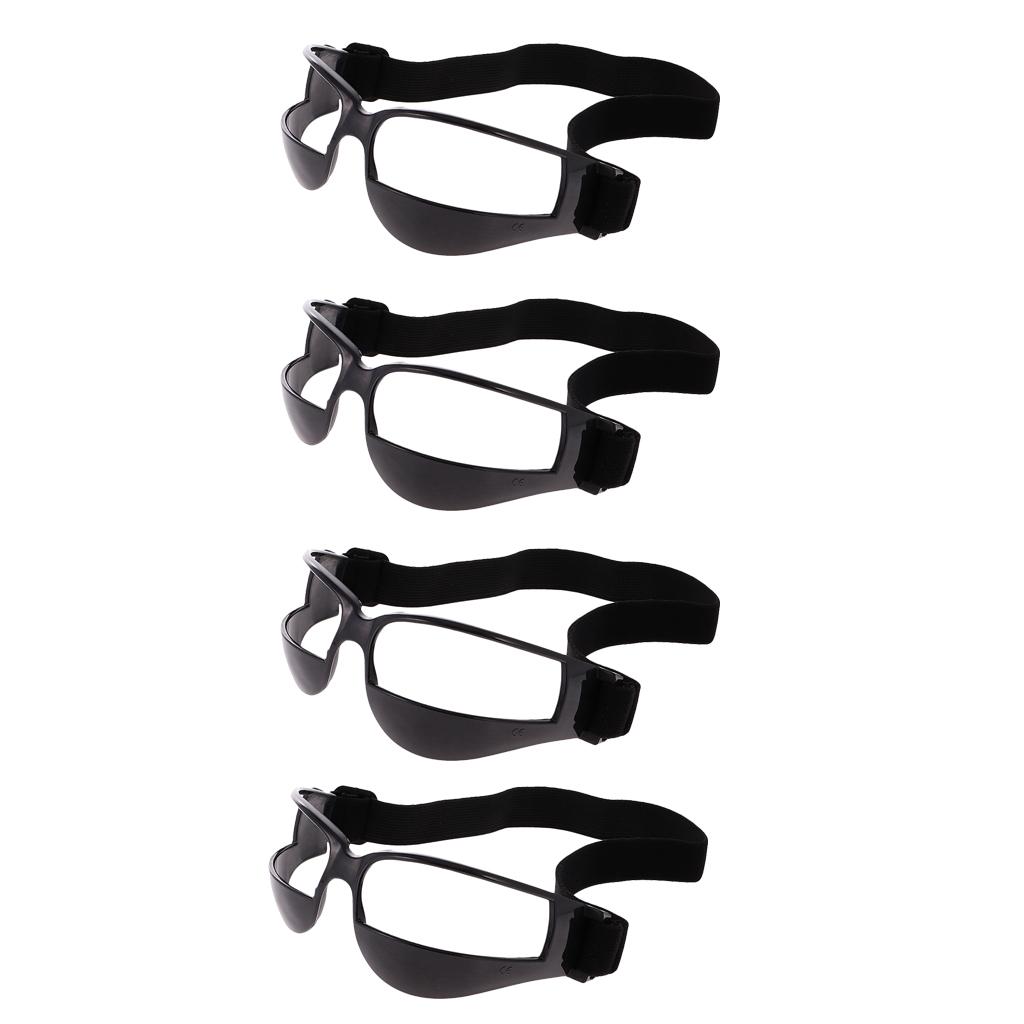 4 Pieces Anti Down Basketball Dribble Dribbling Glassses Training Aid Black