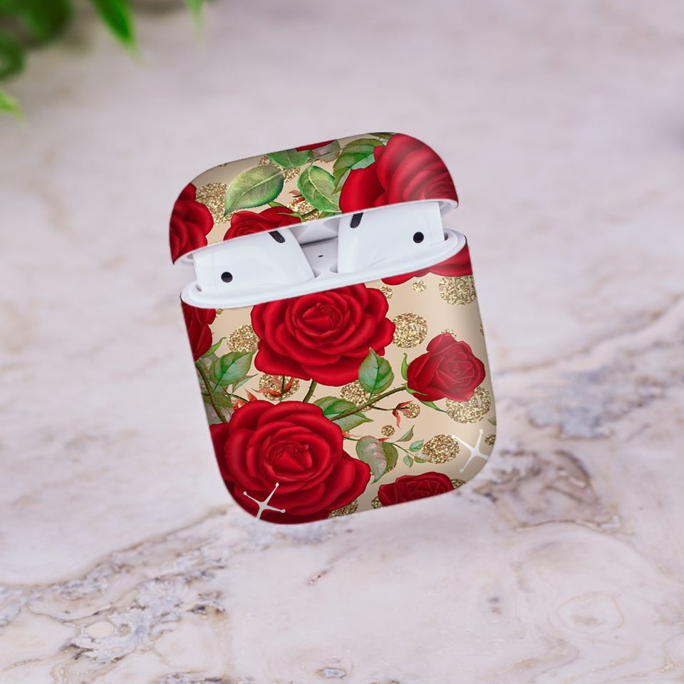 Miếng dán skin chống bẩn cho tai nghe AirPods in hình thiết kế - atk014 (bản không dây 1 và 2)