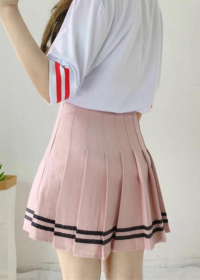Chân váy học sinh viền trắng