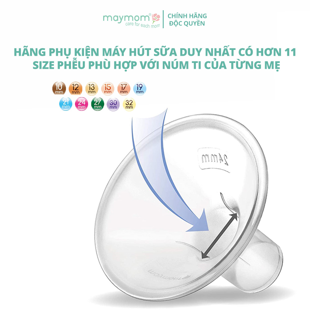 Phễu Hút Sữa Maymom Myfit, Phụ Kiện Thay Thế Máy Vắt Sữa Medela, Spectra, Avent, Unimom, Rozabi, Cimilre 