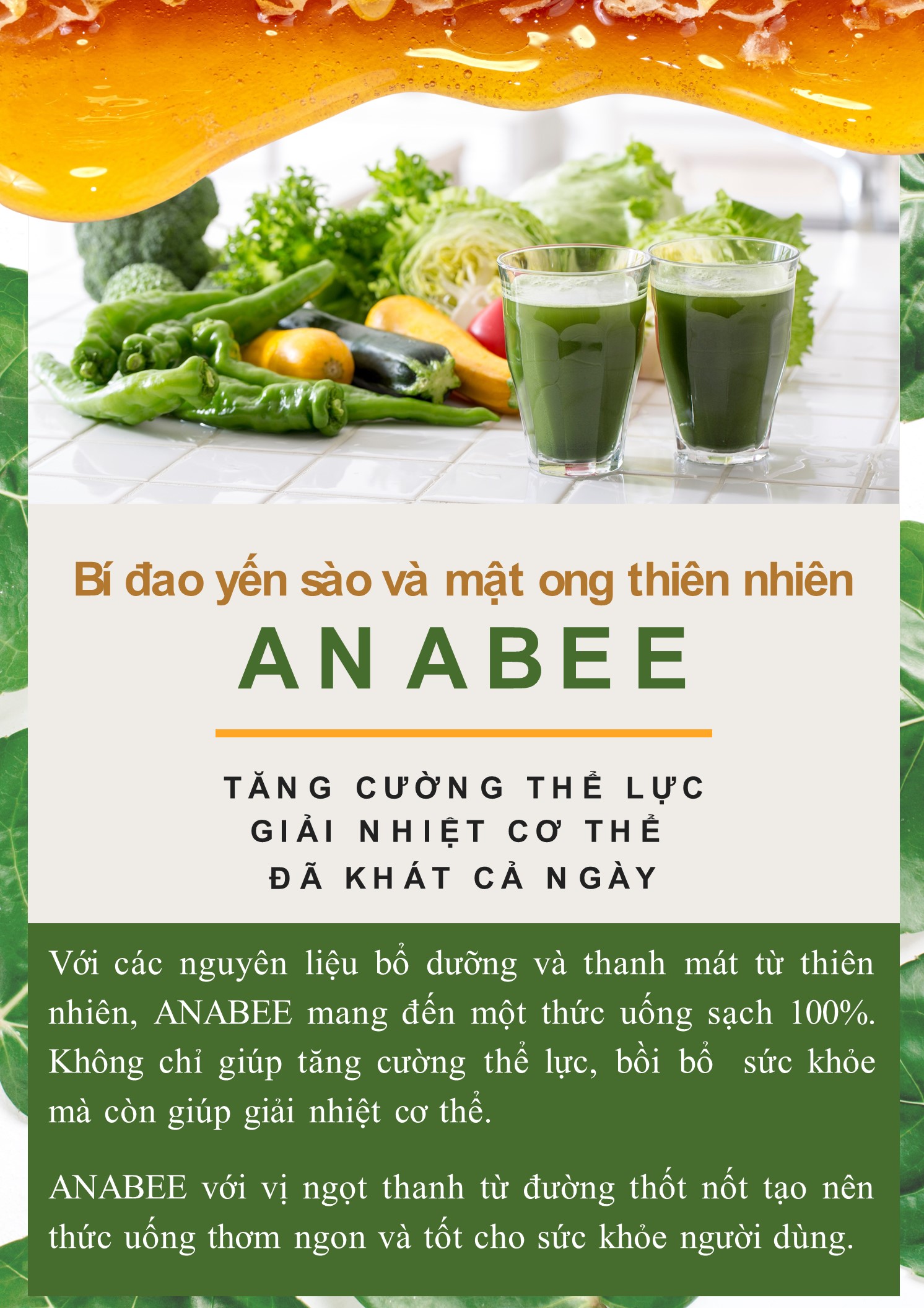 Bí đao yến sào và mật ong-ANABEE