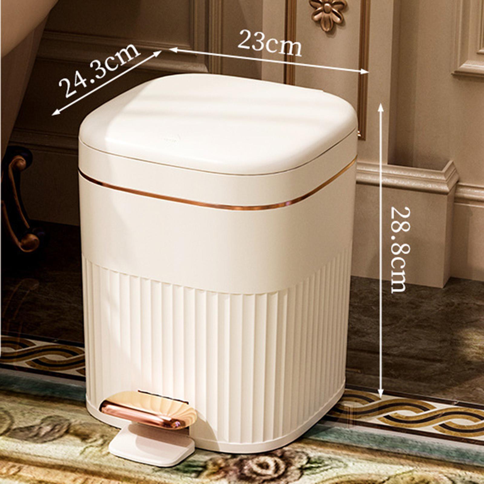 Kitchen Waste Basket 2 in 1 Foot Pedal Press Type Garbage Bin Rectangle Step Trash Can for Study Entryway Laundry Room Office