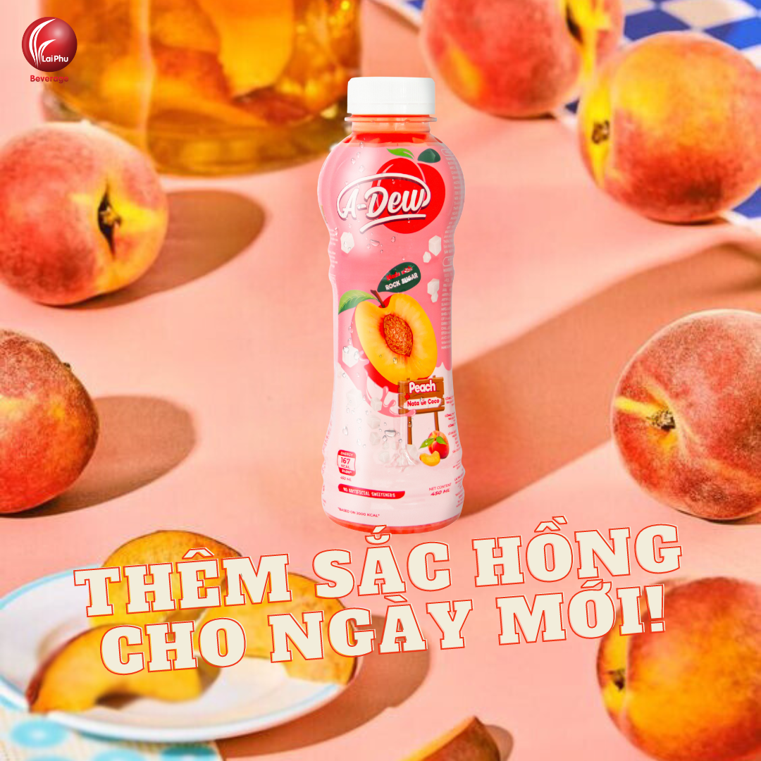Nước Đào Thạch Dừa A Dew 450ml - Lốc 6 chai