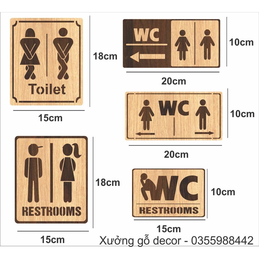 Bảng Gỗ Toilet, biển WC Nam Nữ - Resroom Chỉ dẫn nhà vệ sinh bằng gỗ