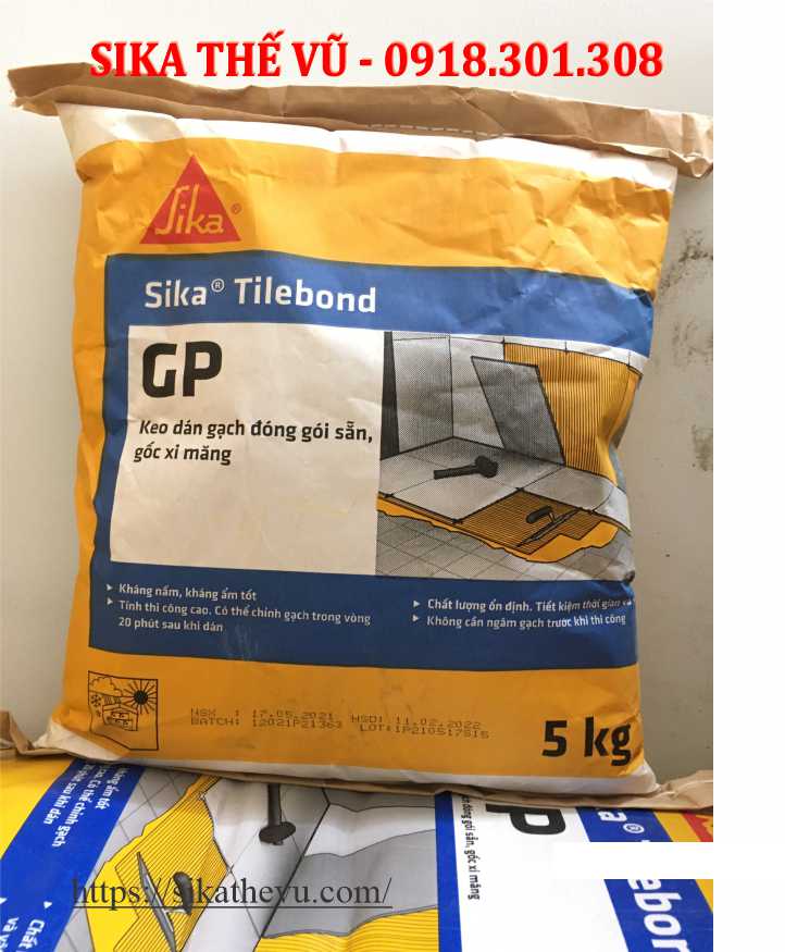 Keo dán gạch chống thấm - SikaTilebond GP (bao 5kg)