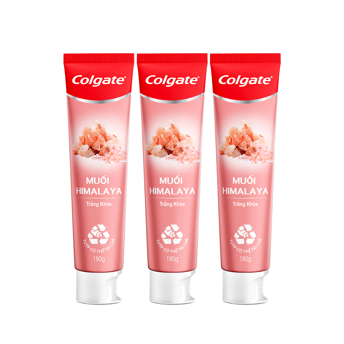 Bộ 3 Kem đánh răng Colgate thiên nhiên muối hồng Hymalaya 180g