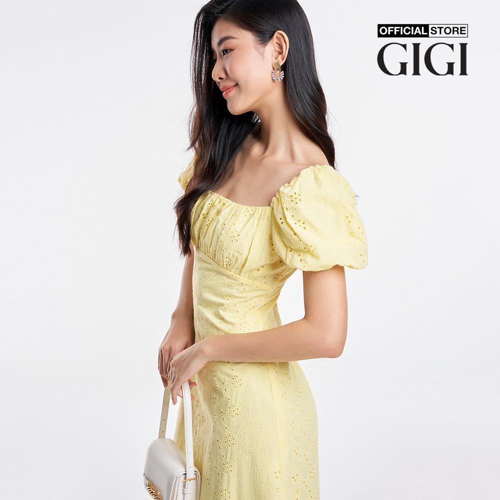 GIGI - Đầm midi cổ vuông tay ngắn thời trang G2102D233198