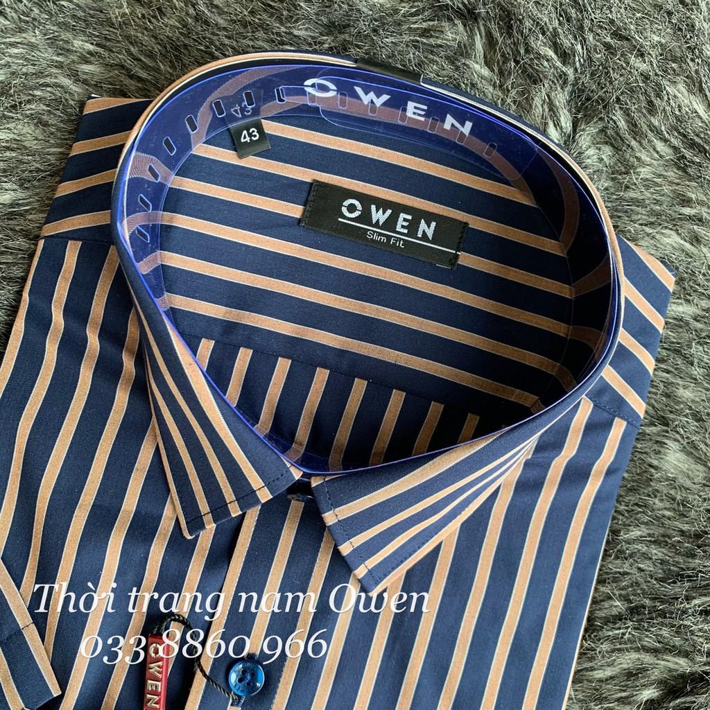 OWEN - Áo sơ mi ngắn tay Owen Slimfit vải sợi tre kẻ sọc 22685