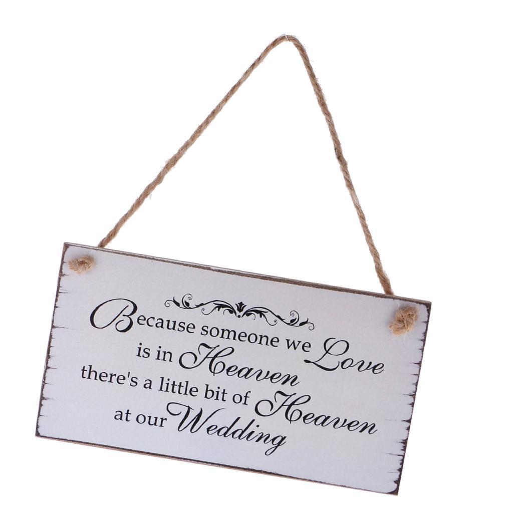 2x Shabby Because Someone We Love Is In Heaven Wedding Hanging Plaque Gift