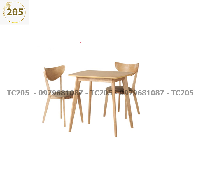 Bàn ăn vuông gỗ cao su 60x60x75 cm - TABLE WOOD NATURAL