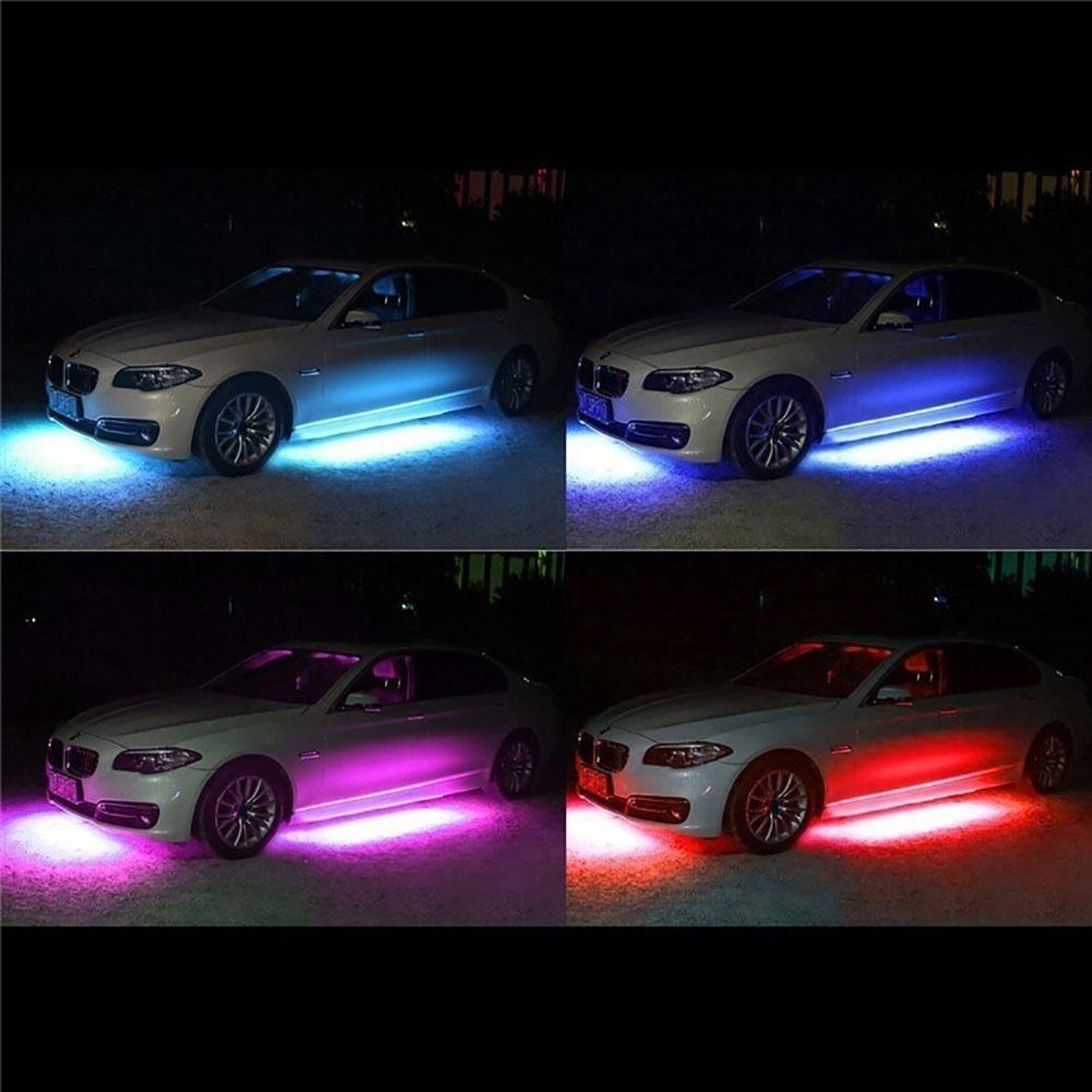 Đèn LED Dây RGB Không Dây Điều Khiển Âm Thanh Cho Xe Hơi