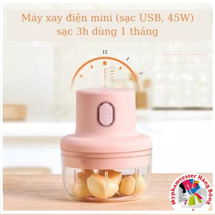 (SIÊU HOT) Máy xay sạc điện mini 250ml xay tỏi ớt tiện dụng