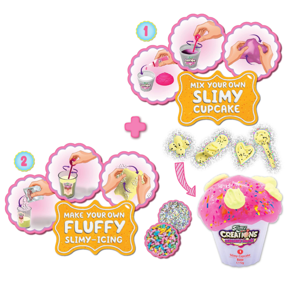 Đồ Chơi Bộ Slime Làm Bánh Cupcake Vị Dâu Hồng Đáng Yêu SLIMY 33047/PK