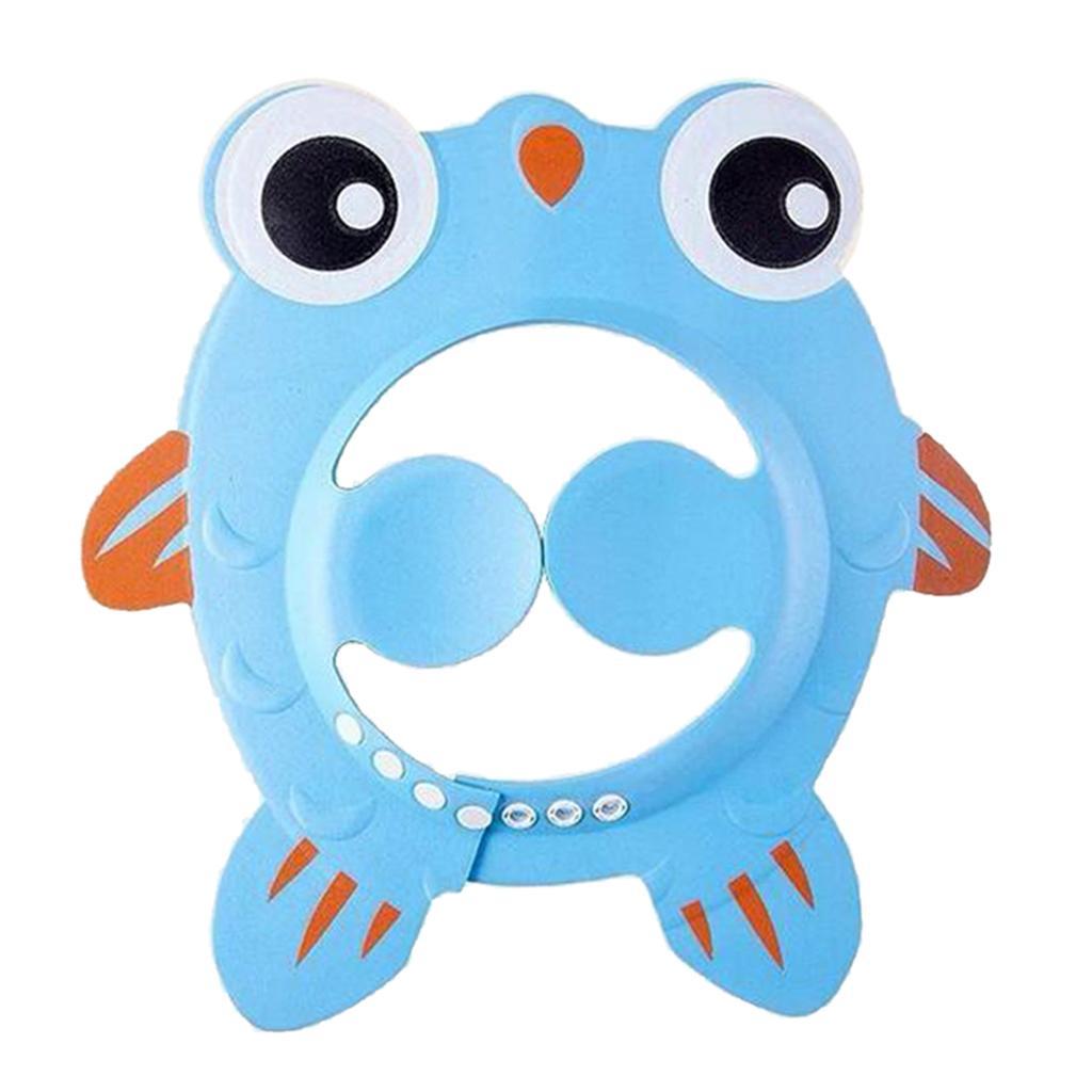2pcs Adjustable Baby Shower Cap Ear Cover Bath Hat Wash Hair Pink+Blue