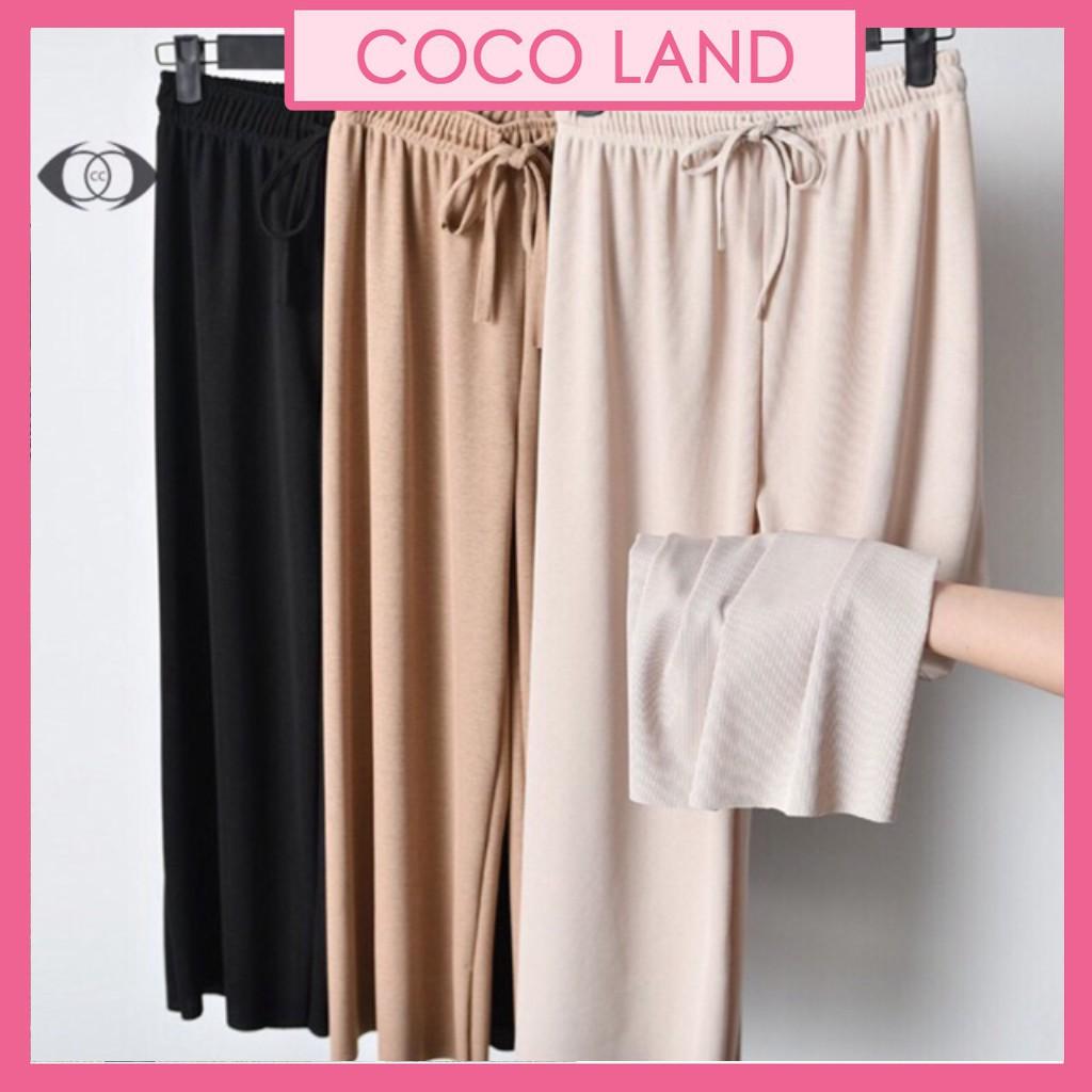 Quần ống suông rộng culottes gân tăm mềm mát chất đẹp phong cách ulzzang