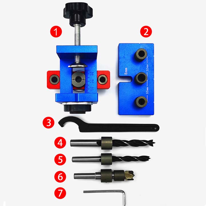 Bộ Cữ Khoan Ốc Cam Và Chốt Gỗ Bản FULL X150B