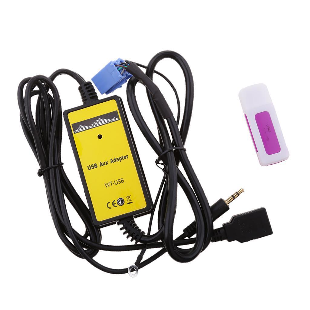3.5mm MP3 Player AUX In Interface Adapter with USB Card Reader For