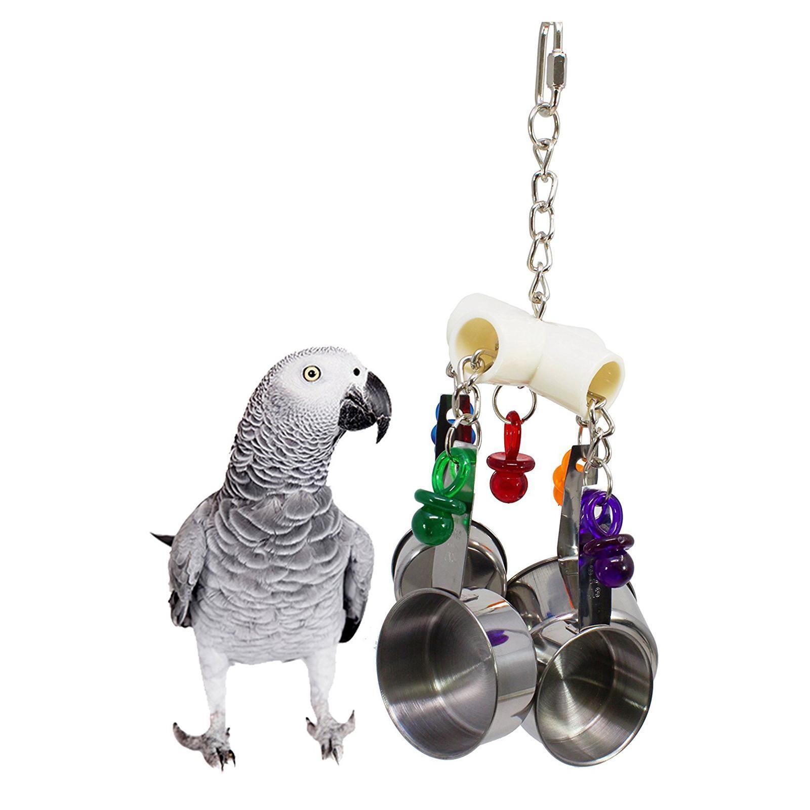 1Pcs Parrots Bite Toys Birds Stainless Steel Hanging Chewing Toys For Birds