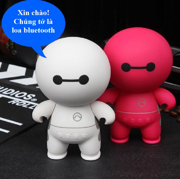Loai Bluetooth Siêu Trầm Thiết Kế Hình Robot Mini Âm Thanh Sống Động