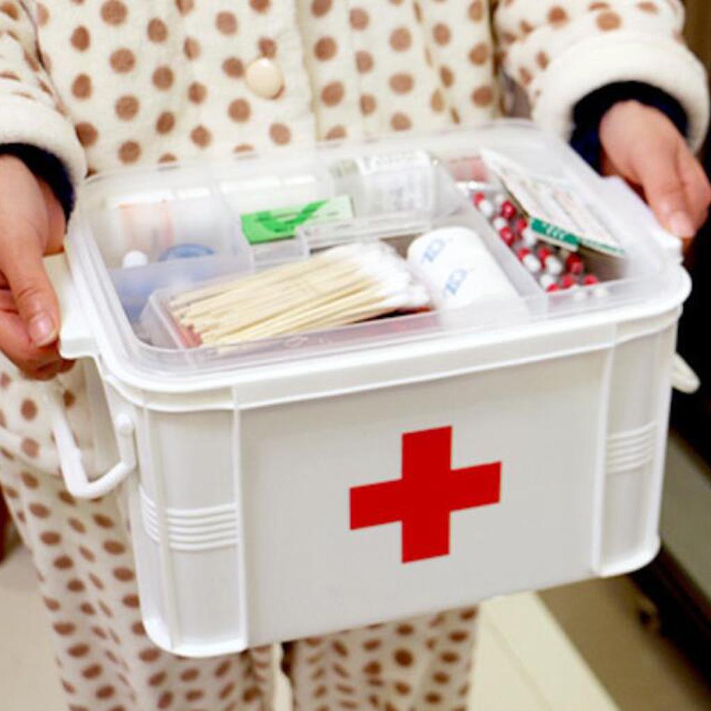 Portable Plastic 2 Layers Pill Medicine Chest First Aid Kits Case Storage Box Family Health Caring Tool Cabinet Box