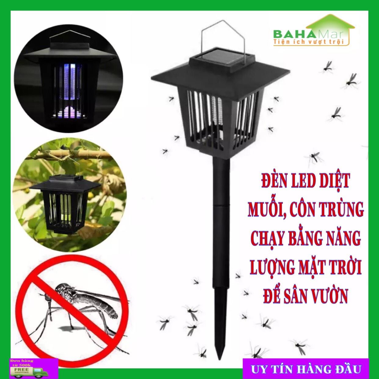 ĐÈN LED DIỆT MUỖI, CÔN TRÙNG CHẠY BẰNG NĂNG LƯỢNG MẶT TRỜI ĐỂ SÂN VƯỜN &quot; Đây là một thiết bị đại tiện lợi để diệt muỗi, ruồi, bọ xít trong vườn nhà và ngoài trời, không có mùi, không hóa chất và không gây ô nhiễm