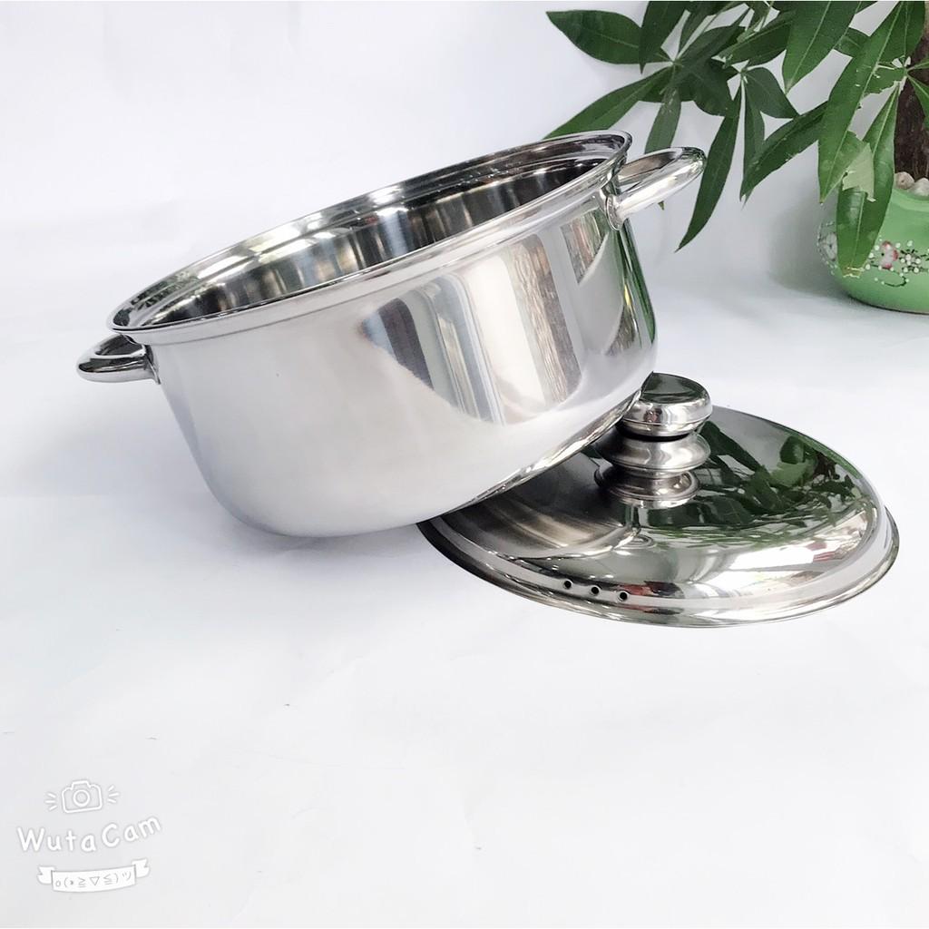 Bộ nồi 1 đáy inox 430 nắp inox - dùng được bếp từ