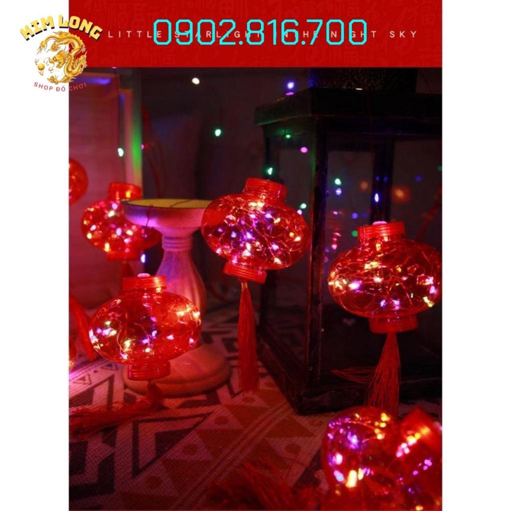 Bộ dây Đèn rèm LED hình ĐÈN LỒNG ngang 3 mét có 10 bóng đèn lồng lung linh siêu đẹp phụ kiện trang trí tết năm mới