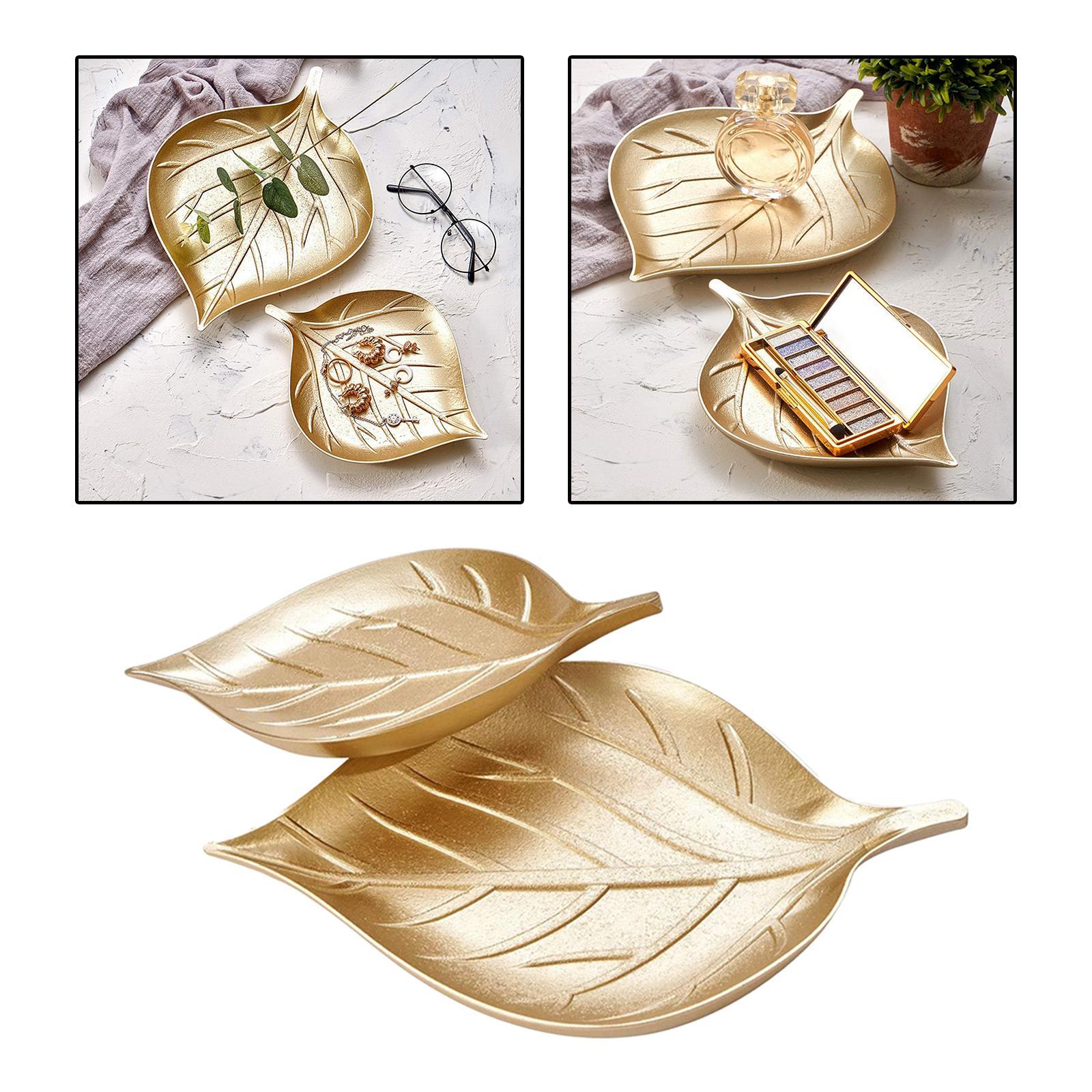 Gold Storage Tray Small Items Decorative for Living Room Cosmetic Countertop