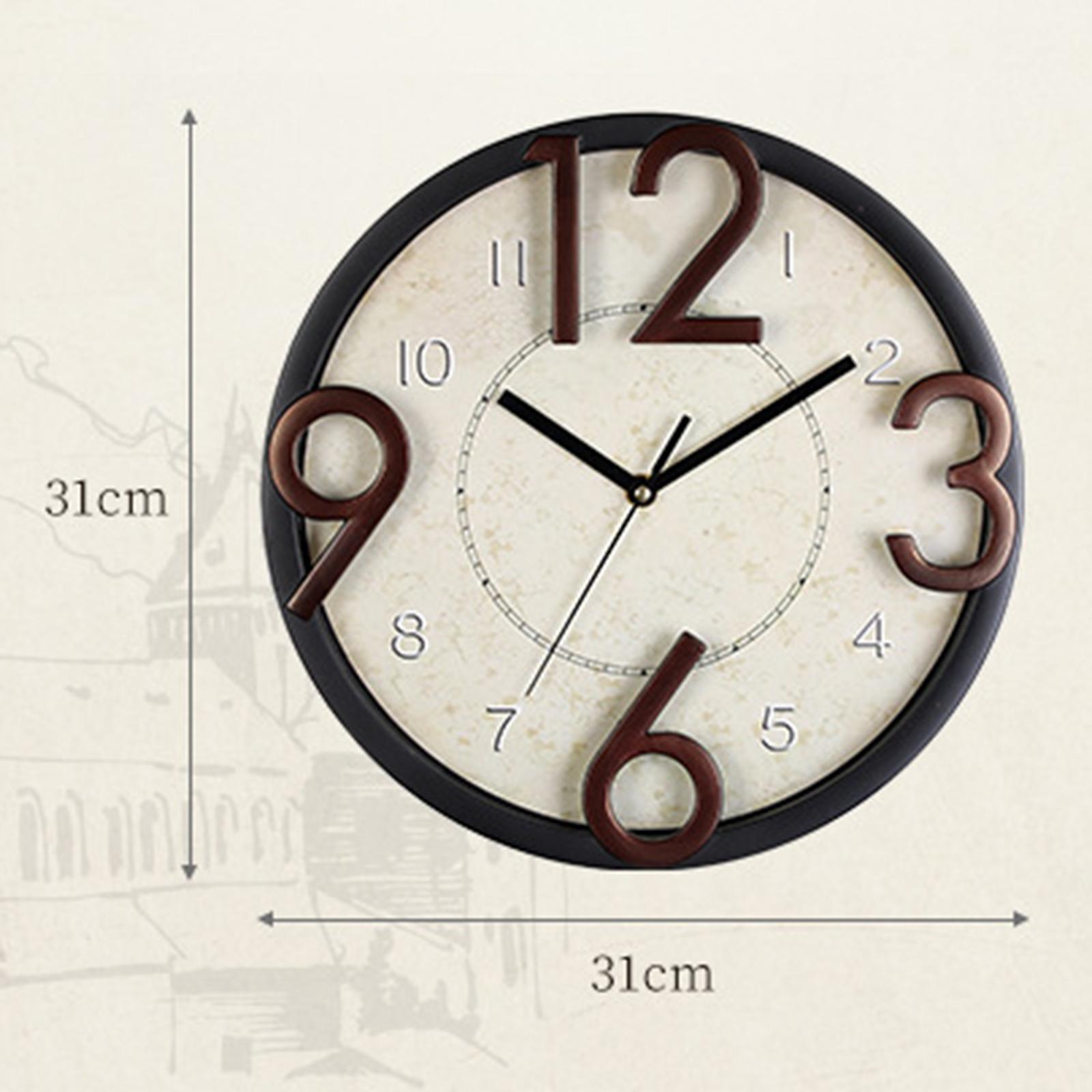 Modern 12 inch Wall Clock Battery Operated for Bedroom School Living Room