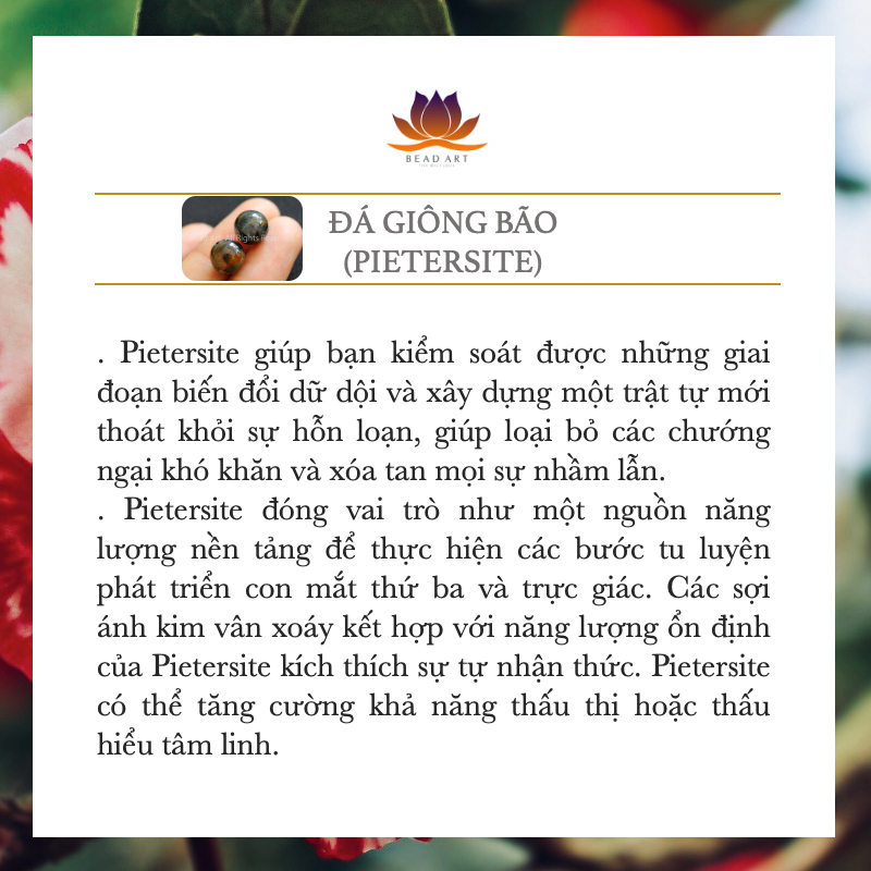 [1 Hạt] 8MM Đá Giông Bão, Pietersite Tự Nhiên Loại AA Nhiều Đỏ, Đá Phối Vòng Tay Phong Thuỷ, Làm Trang Sức, Chuỗi Hạt S50 - Bead Art
