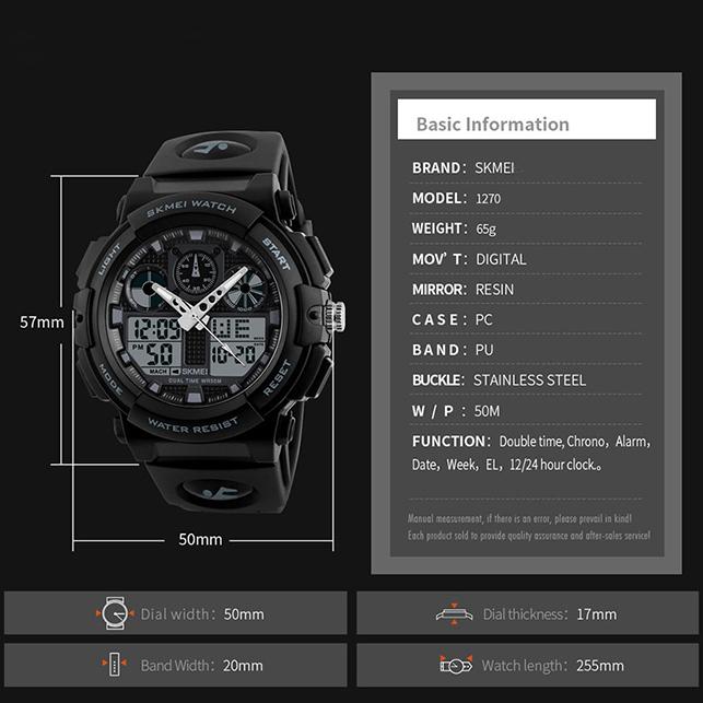 Đồng Hồ Nam Điện Tử Thể Thao SKMEI 1270 - DHA512