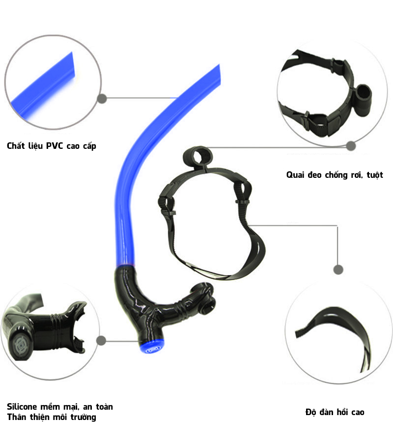 Ống Thở Snorkel Lặn Biển Ngăn Sặc Nước Legaxi