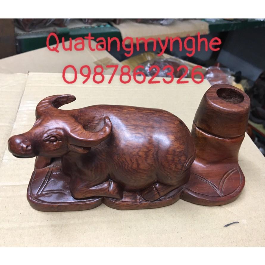 Tượng trâu gỗ hương nguyên khối