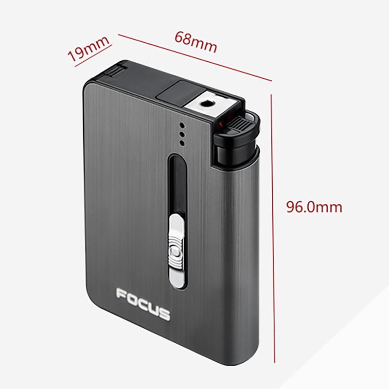 Hộp Đựng Thuốc 10 Điếu Focus YH026A Có Thể Lắp Bật Lửa